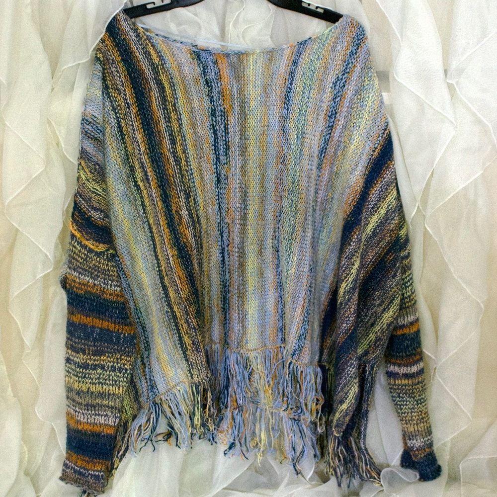 Free People Fringed Cotton Sweater